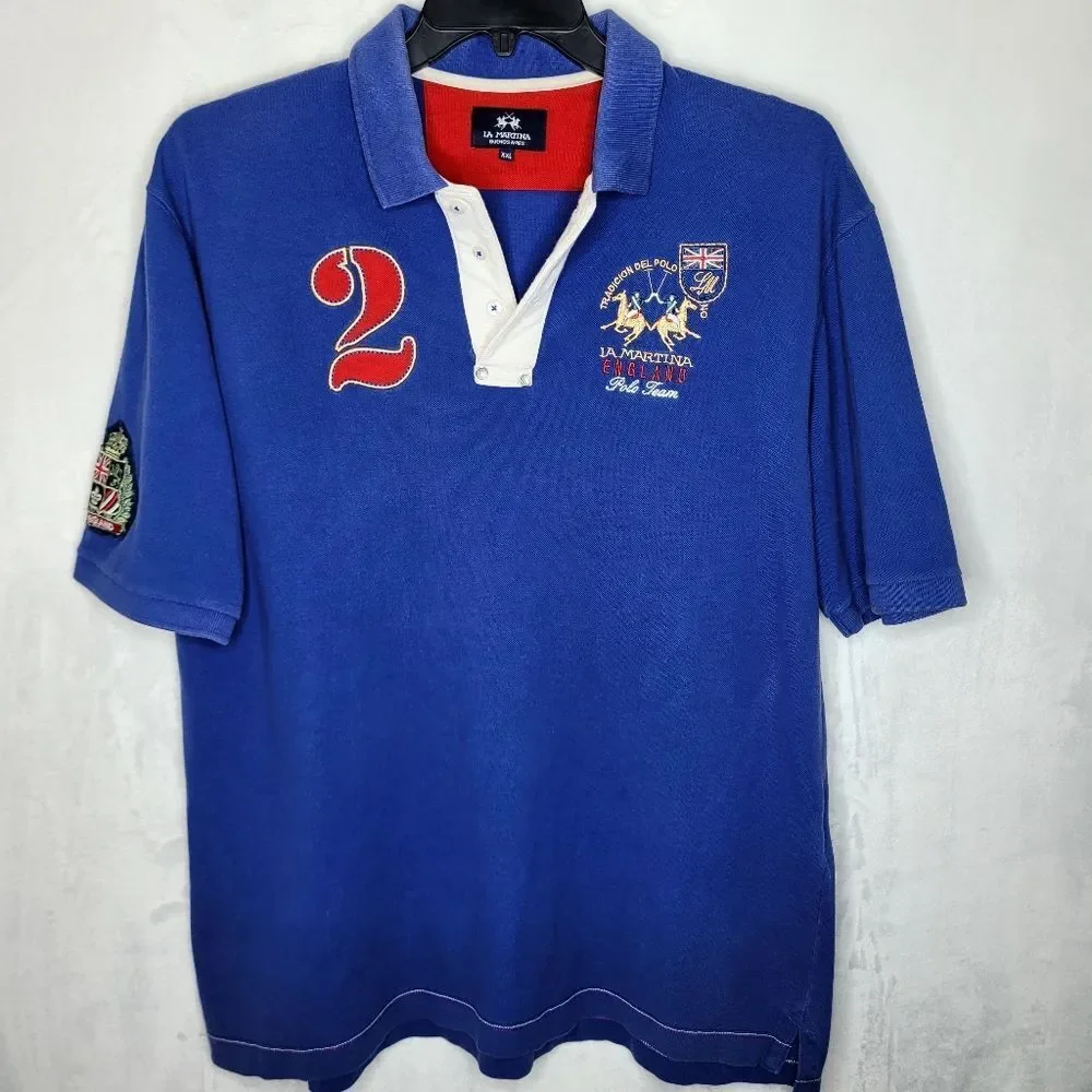La Martina Buenas Aires England Polo‎ Team Polo Shirt Size XXL